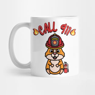 Cute hamster is a firefighter Mug